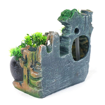TFCFL indoor tabletop fountain green plant garden fountain outdoor fountain with LED lighting waterfall decoration (no mist)
