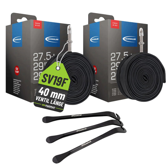 2-pack Schwalbe tube SV 19F Freeride 40 mm for 29" (54/75-622) including 3 MSZweirad tire levers