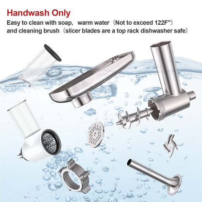 COFUN Vegetable Cutter & Meat Grinder for Kitchenaid Attachment Set, Includes Meat Grinder with 4 Grinding Plates, 3 Sausage Stuffing Tubes, and 3 Pcs Stainless Steel Shredder for Kitchenaid Attachment.