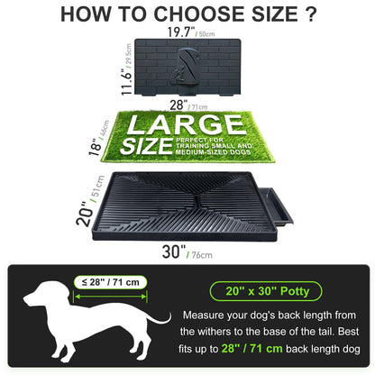 Hompet Dog Toilet Dog Toilet Puppy Potty for Indoor or Patio, 2 Pcs Training Pads, Reusable Dog Grass Pad with Tray, Portable Doggy Litter Box for Small/Medium Dogs