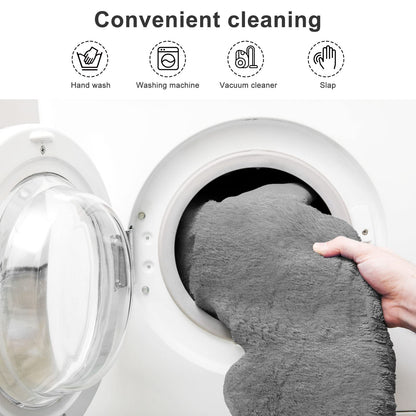 Cookit bean bag cover, chair cover, large, round, soft, fluffy PV velvet, washable, for lounging, sofa bed cover, living room, bedroom, furniture, 180 cm, white (cover only, no filling material)
