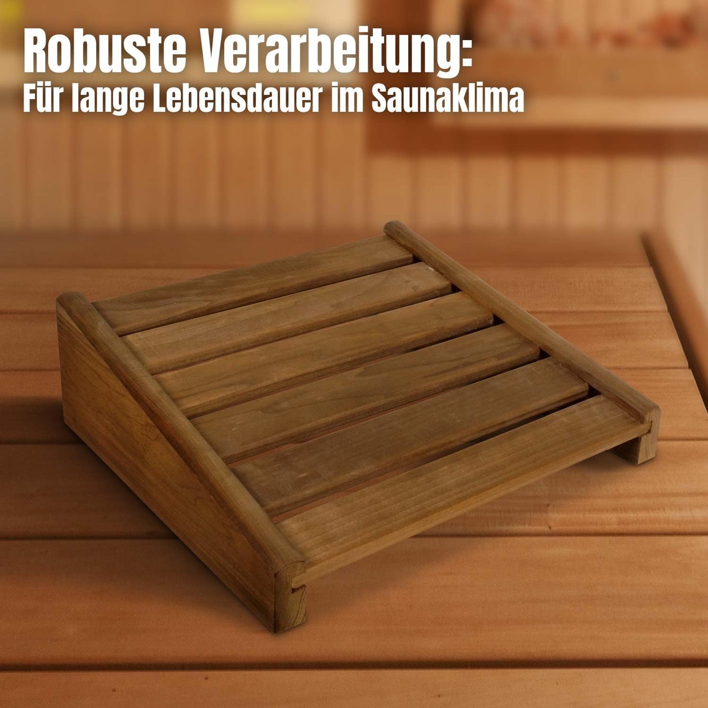 LaJa26 sauna headrest Thermo FSC aspen wood - ideal for neck and shoulders - durable - ergonomic - relaxing and long-lasting - can also be used as a back or footrest - handmade in Europe