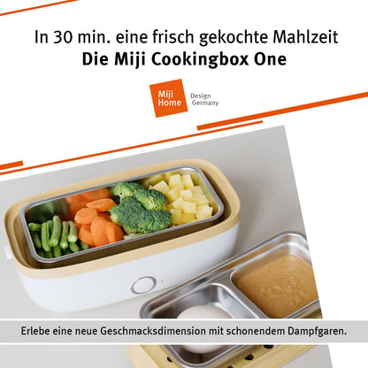 Miji Electric Lunchbox & Mini Camping Cooker 1L | 250W Steamer - quiet, odorless & compact for 1-2 servings