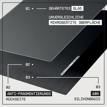 Wallhack SP-004 Glass Gaming Mousepad Professional Esport with special surface for maximum speed and control, large glass pad complete with silicone base - Black, XL 49 cm x 43 cm