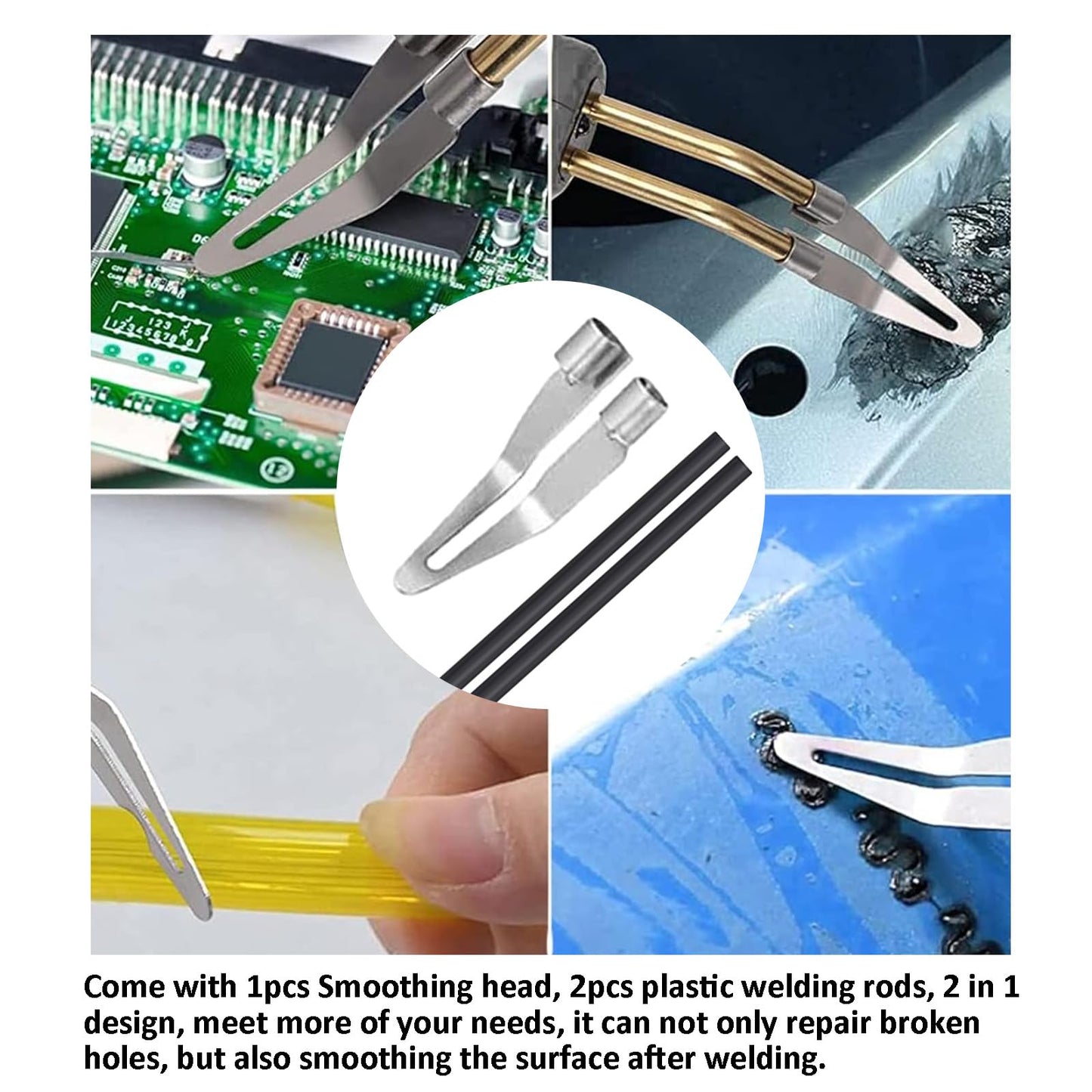 2-in-1 plastic welding machine, 150W plastic welding tool, plastic repair kit for car & motorcycle bumpers, welding kit with 800 pieces of welding nails (6 models)
