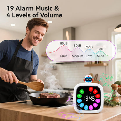 Yunbaoit Digital Visual Timer for Kids, Rechargeable Countdown Timer for 99 Minutes with 9 Optional DIY Colored Petal Display, Time Management Tool with Pause Function (3 Models)