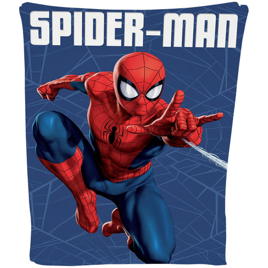 Disney Spiderman web fleece blanket, throw, super soft, bedding, gift for boys and kids, Marvel Hero.