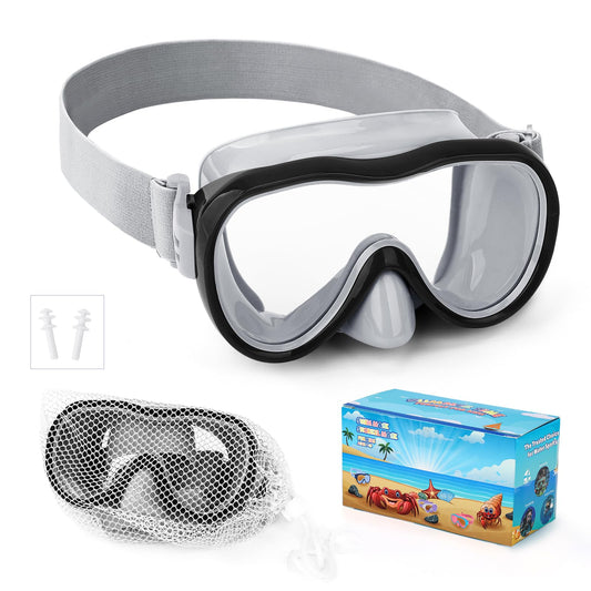 WAVE Kids Swim Goggles, Leakproof Snorkel Mask with Nose Cover & Elastic Strap, UV Protection Swim Goggles for Boys and Girls