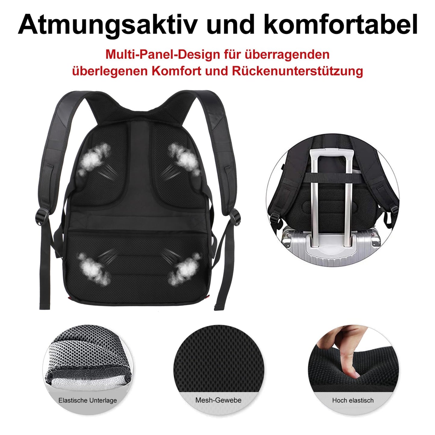 MATEIN Large Laptop Backpack Men 50L, 17.3 Inch Work Waterproof Backpack Laptop Bag Travel Backpack, School Backpack Teenage Boys Anti Theft Business Black