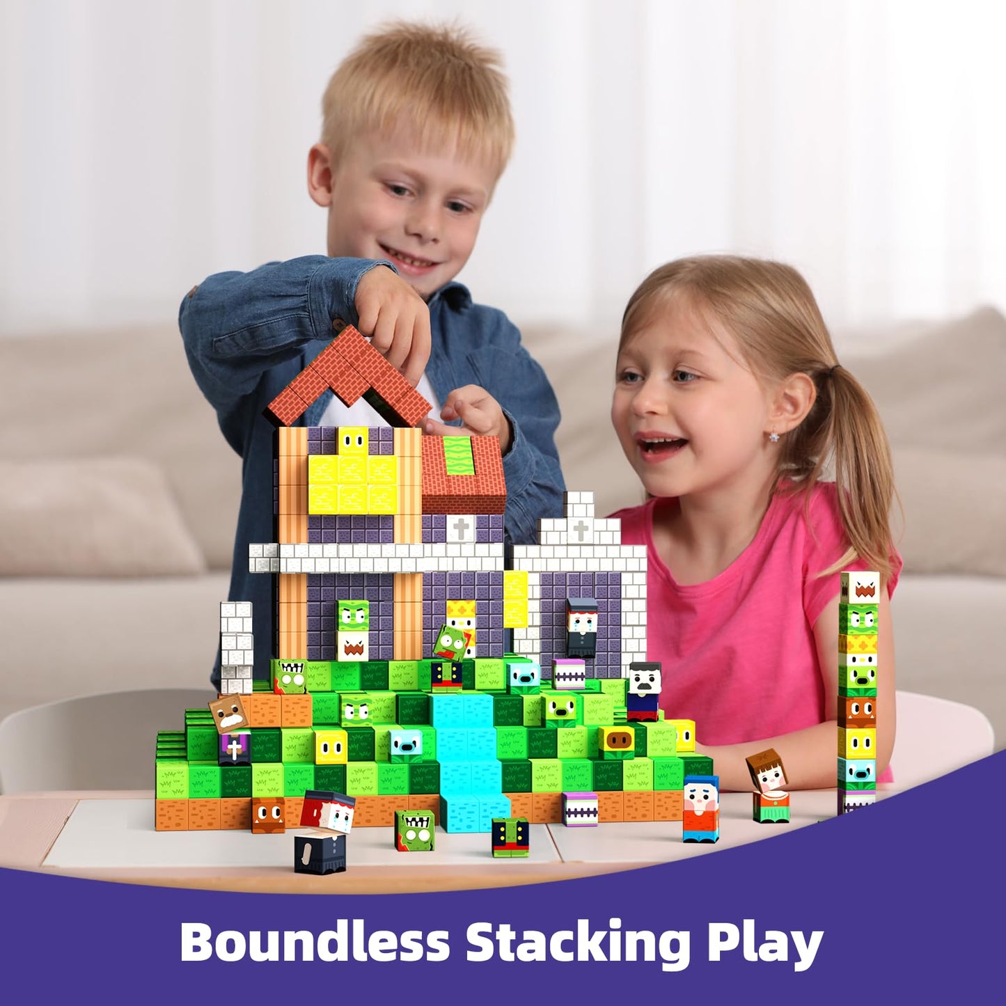 GobiDex Magnetic Building Blocks 2.5 cm 100 Pieces - Zomblock Magnetic Blocks for Kids, Magnet Blocks Toy & Brain Teasers, Creative Gift for Boys and Girls Ages 3+, 2025 New