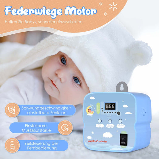 Motorized baby swing, SenDeluz swing motor with 2 pieces of spring and remote control, Electric baby swing controller with timer, Adjustable speed and volume, 20 kg capacity.