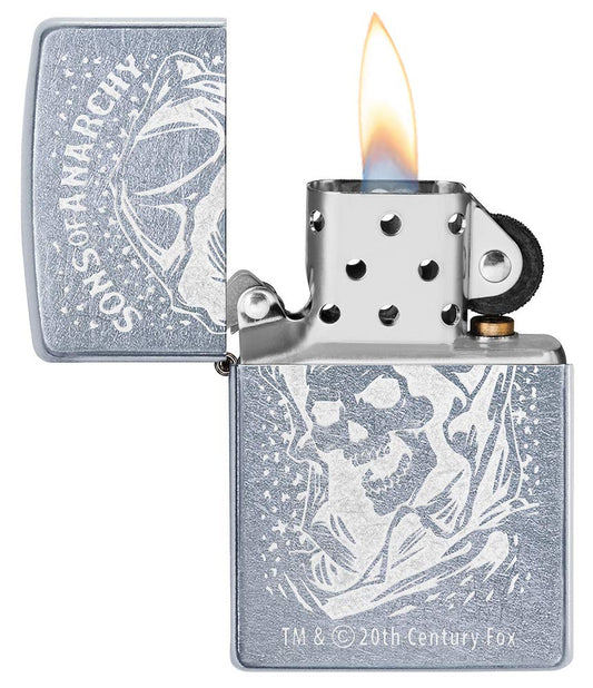 ZIPPO – Storm lighter, Sons of Anarchy Skull, Lustre, Street Chrome, refillable, in high quality gift box