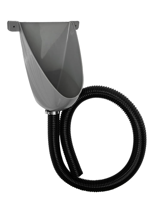 Agande Urinal plastic simple and waterless, with hose and hose clamp for camping garden basement construction site toilet, Made in Europe.