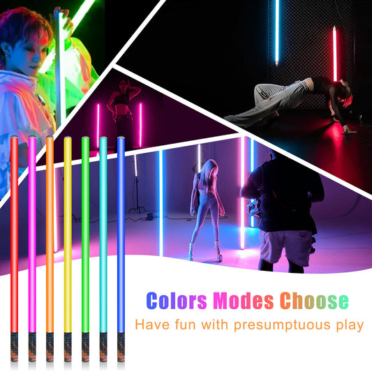 LUXCEO 2 Pieces 120cm LED Video Light Bar Mood1, LED Handheld Photography Light Dimmable and Memory, Built-in Battery, RGB Photo Lamp for YouTube, TikTok, Game Streaming, Party Bar, Photo Lighting