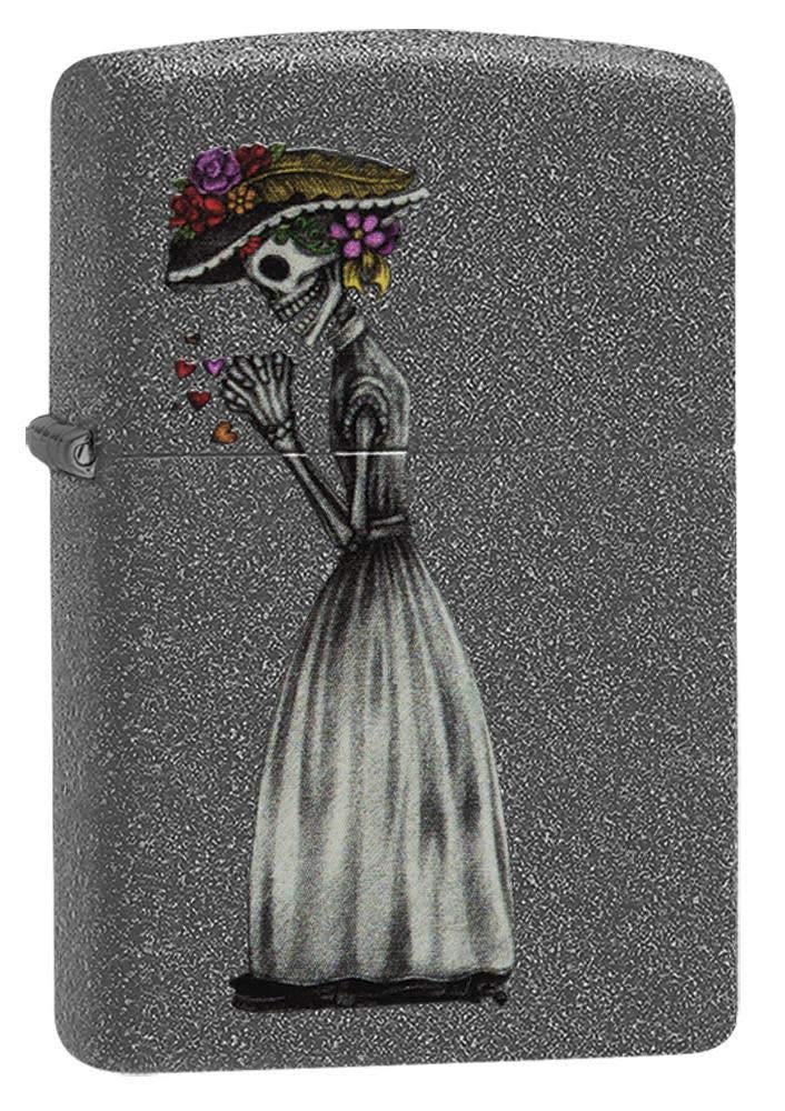ZIPPO - Day of Dead Skulls 2-piece Set - Iron Stone - Storm lighter, refillable, in a high-quality gift box