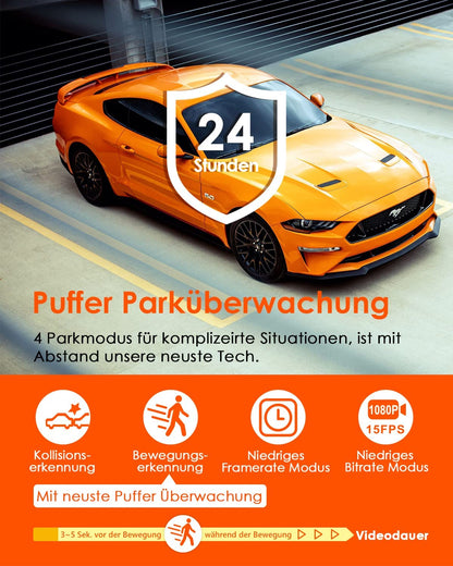 VANTRUE E1 2.7K Dashcam Mini Car WiFi GPS, 2.5K 1440P/60FPS Dash Cam Remote Voice Control, 24Hr Parking Mode, HDR Super Night Vision, 1.54 Inch 160° Hidden Car Camera, max. 512GB