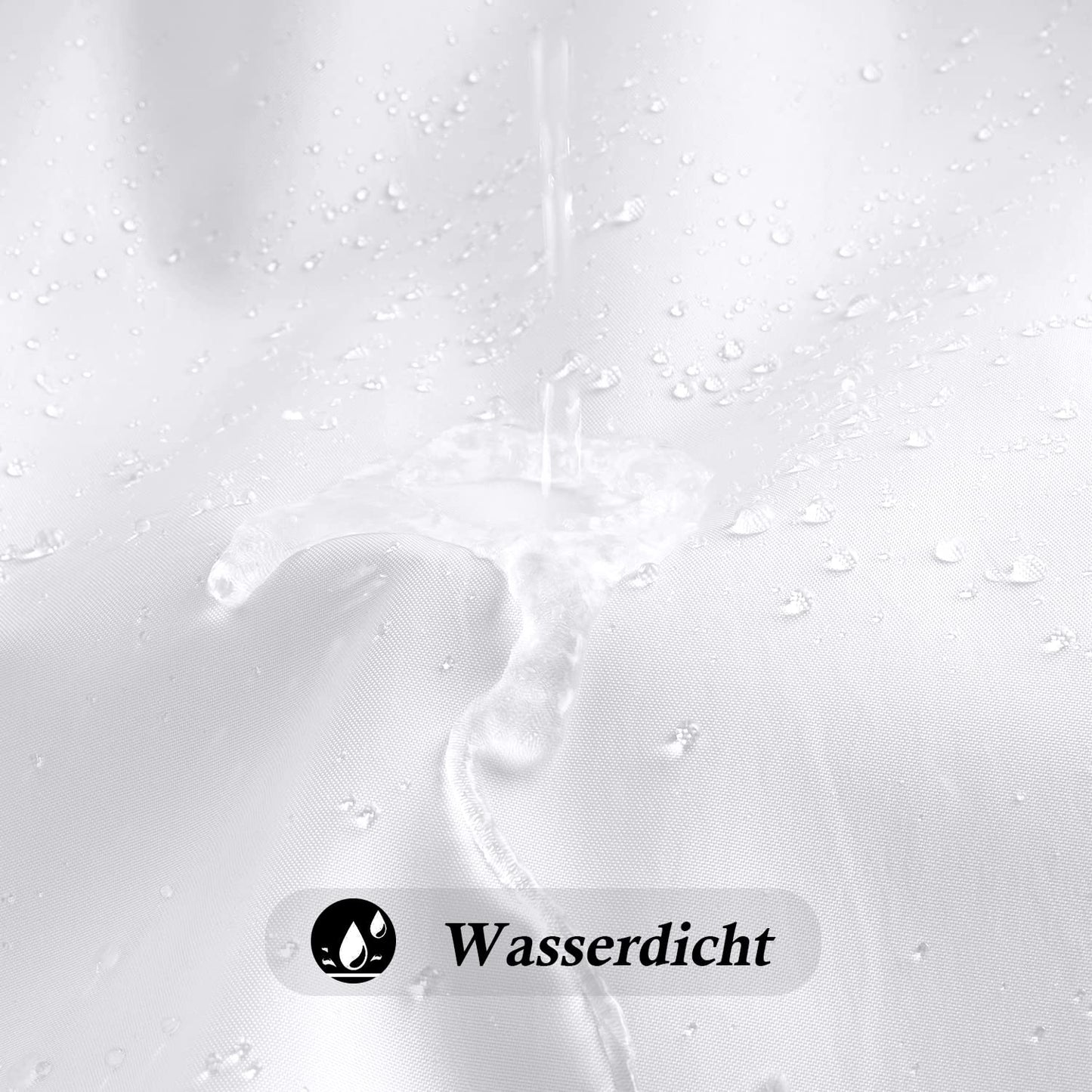Extra wide white shower curtain 275 x 180 Textile polyester fabric shower curtains, waterproof washable anti-mold bath curtain with 18 rings