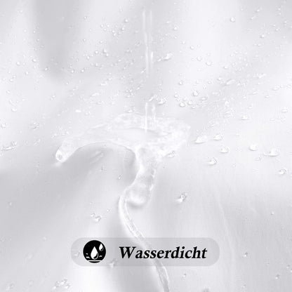 Extra wide white shower curtain 275 x 180 Textile polyester fabric shower curtains, waterproof washable anti-mold bath curtain with 18 rings