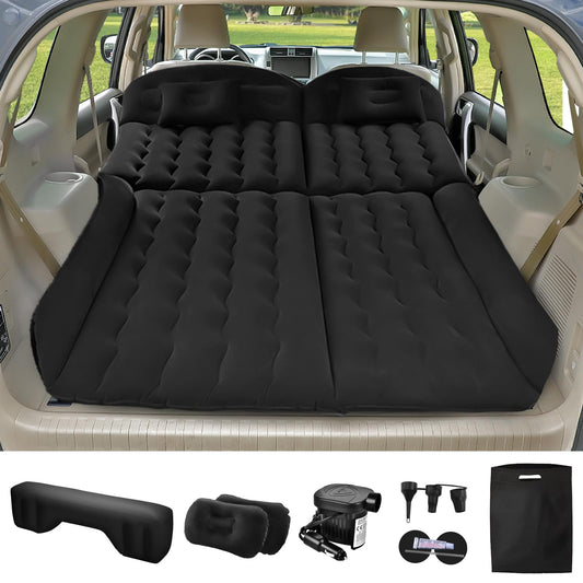 YOOHBERRY'S Car Mattress, 200*125cm SUV Car Air Mattress with Air Pump, 2 Pillows, Rear Seat Air Mattress Pillow, Thickened Flocking Inflatable Car Bed Trunk for Camping (200*125)