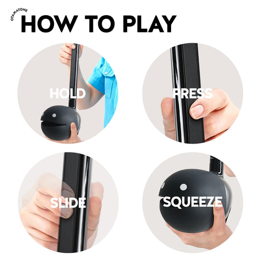 Otamatone Deluxe Black Electronic Music Instrument, Portable Digital Music Instruments Synthesizer, Kids Teens Adults, Fun Cool Birthday Christmas Gift Toy