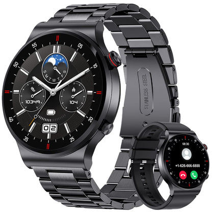 Men's smartwatch with phone function, 1.39 inch smart watch with heart rate sleep monitor SpO2 notification 100+ sports modes, IP67 waterproof fitness tracker calorie step counter Android iOS black