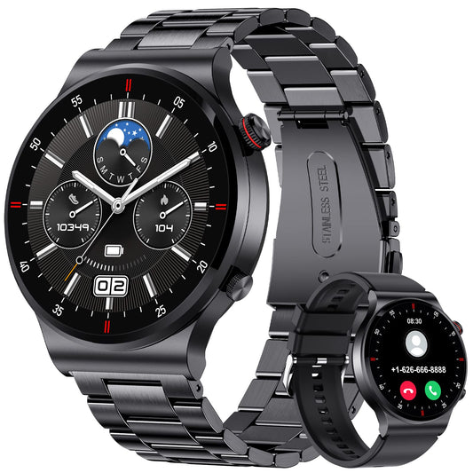 Men's smartwatch with phone function, 1.39 inch smart watch with heart rate sleep monitor SpO2 notification 100+ sports modes, IP67 waterproof fitness tracker calorie step counter Android iOS black