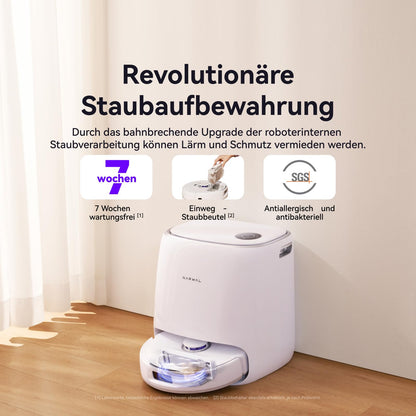 Narwal Freo X Ultra Robot Vacuum with Mop Function, Self-Cleaning Mop Robot with 8,200 Pa Suction Power, All-in-One Station, Tangle-Free, DirtSense, 3D Structure Light, Dust Storage