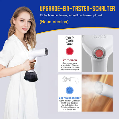 Rolipo steam iron 1640W, 400ML steamer water tank steam brush wrinkle remover, for home, office, travel, white