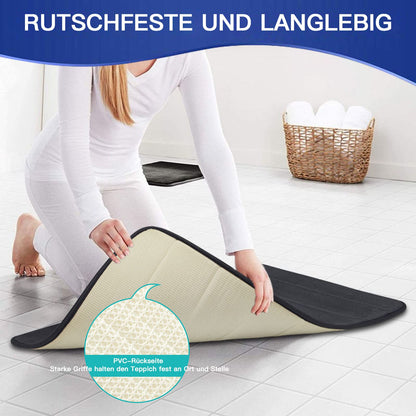 HOUYOMICS Non-Slip Bath Mat Large Bathroom Rug Extra Long Memory Foam Bath Mat Super Soft Absorbent Washable Floor Mat Bath Rug for Bathroom Living Room (Dark Grey, 60X120cm)