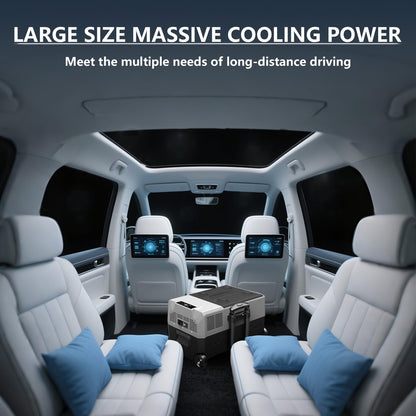 Alpicool ECX30 30L Compressor Cooler, 12V electric portable car refrigerator for camping with USB port, telescopic handle wheel, rechargeable (battery not included)