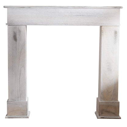 Rebecca Mobili decorative fireplace surround, white mantelpiece, wood, retro style, for living room, home decor ideas - Dimensions: 99 x 104 x 21 cm (HxLxD) - Item RE4865