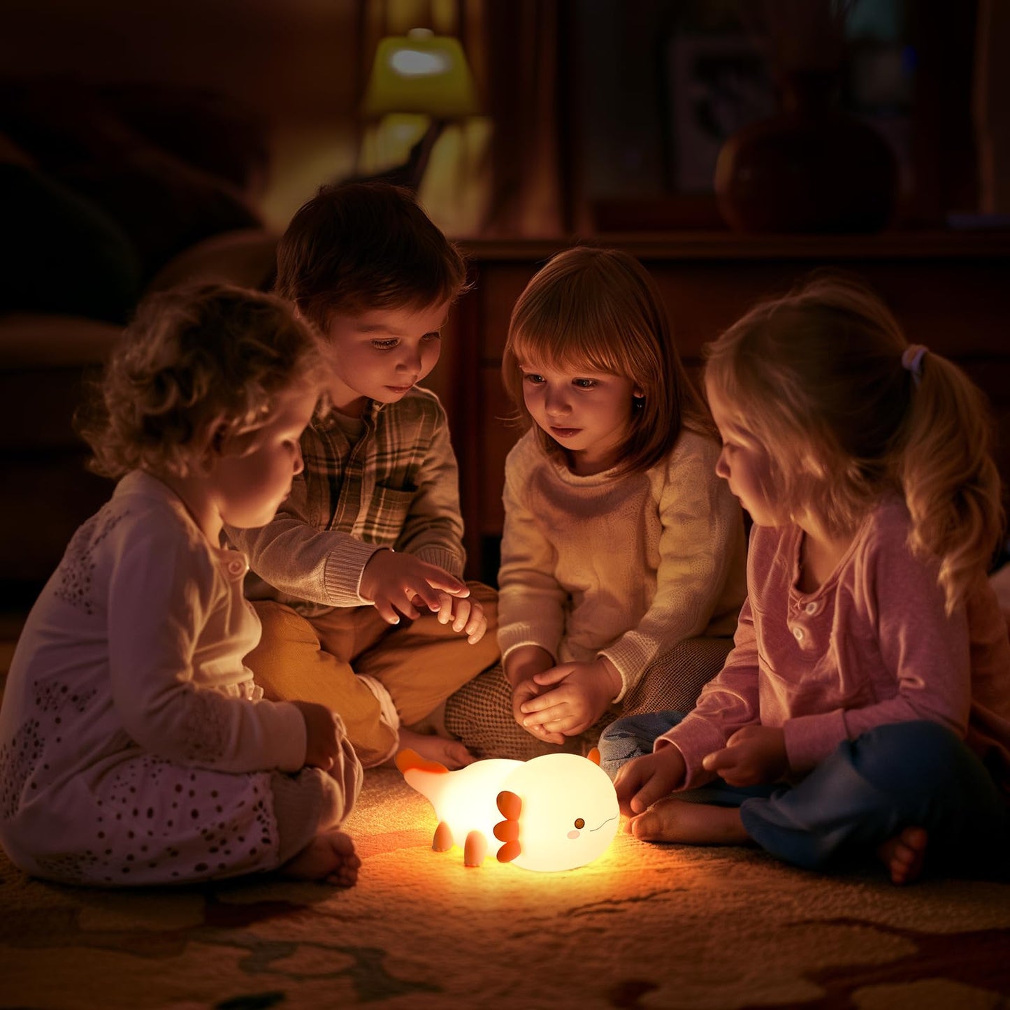 Axolotl night light, children's night light, cute silicone axolotls bedside lamp, rechargeable touch LED dimmable table lamp with 20-minute timer, gift for baby girl boy, room decoration