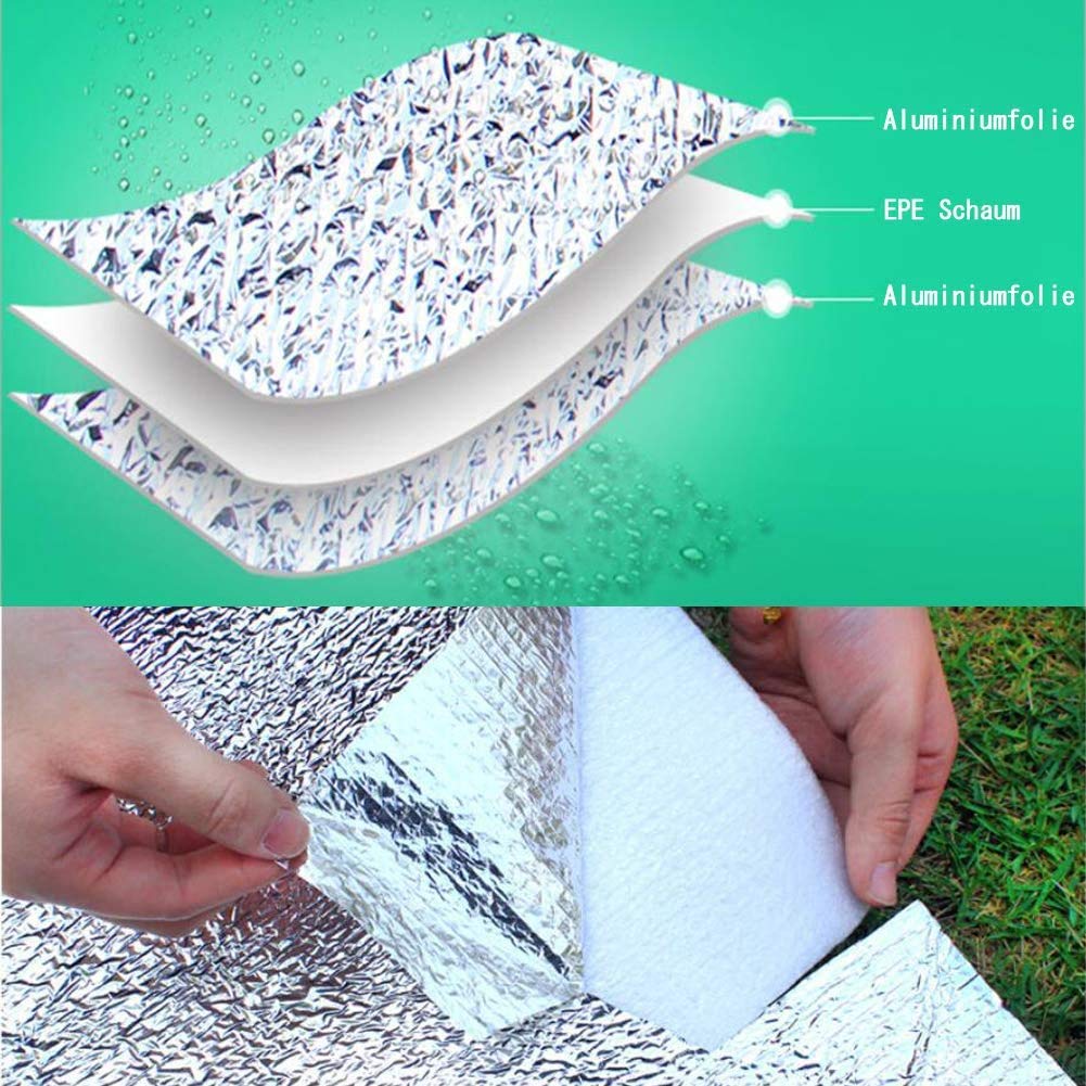 Aluminum foil insulation mat foam mats 300x300 cm insulation blanket foldable tent mat floor mat thermal mat sleeping mat for camping mat made of aluminum foil and foam
