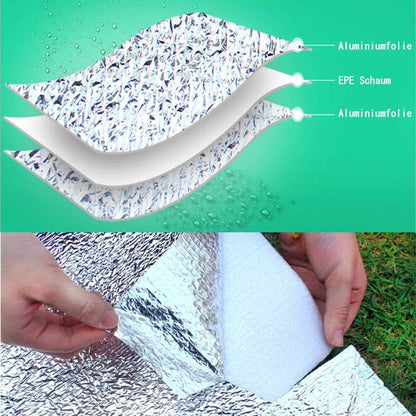 Aluminum foil insulation mat foam mats 300x300 cm insulation blanket foldable tent mat floor mat thermal mat sleeping mat for camping mat made of aluminum foil and foam