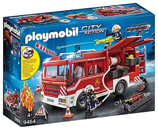PLAYMOBIL City Action 9464 Fire Department Vehicle with Light and Sound, For Ages 5+