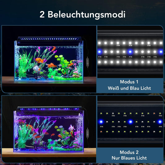 Honpal Aquarium Lighting LED Aquarium Lighting 90cm-120cm 18W Blue Aquarium Lamp with Timer for Freshwater Aquariums 3 Mode Dimming 24/7 Lighting Cycle