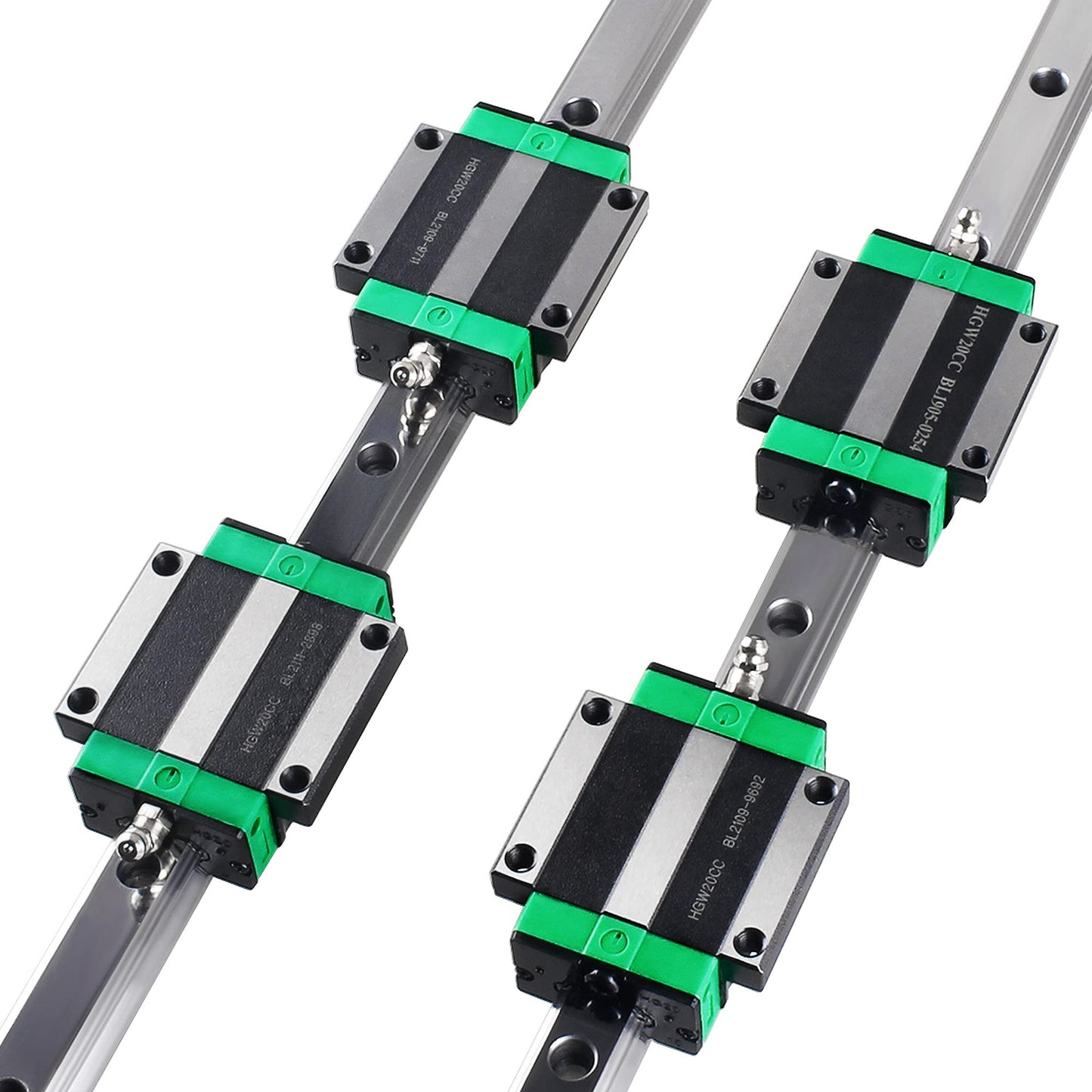 CNCMANS Linear Guide 2 Pieces HGR20-1000mm Linear Rail Guide with 4 Pieces HGW20CC Slide Block for Automated Machines (HGR20 1000mm)