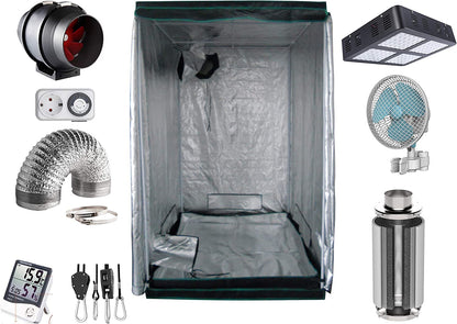 Sinowell Grow tent Pro 600W dimmable HPS 120x120x200cm with carbon filter and grow tent.
