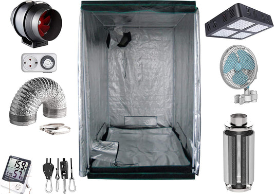 Sinowell Grow tent Pro 600W dimmable HPS 120x120x200cm with carbon filter and grow tent.
