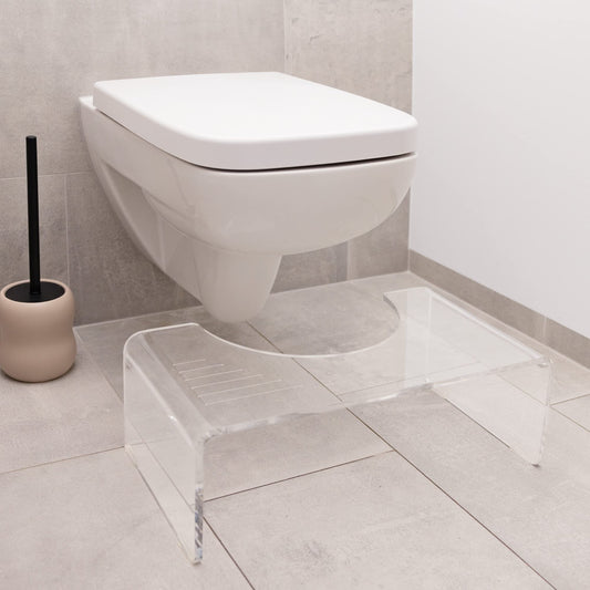 Navaris toilet stool made of acrylic - toilet footstool made of acrylic glass - anti-clogging - footrest for adults and children - toilet stool antibacterial