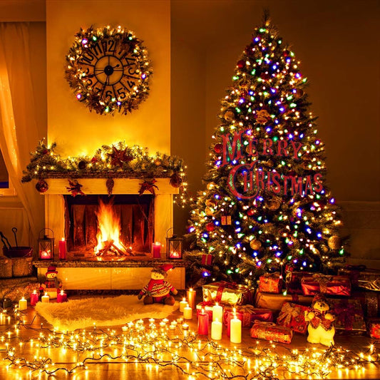 Qedertek Christmas Tree String Lights 20M 200 LED Outdoor String Lights Warm White with Timer Memory Function, Green Wire, Waterproof 8 Modes Christmas Lighting for Garden Christmas Decor