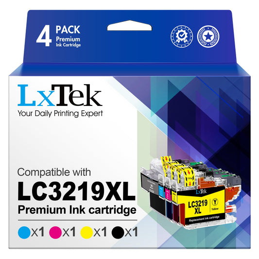 LxTek LC3219XL printer cartridges LC3217 LC 3219 XL LC 3219XL Compatible for Brother LC3219XL LC-3219XL for Brother MFC-J5330DW cartridges MFC-J5730DW MFC-J6930DW (Black, Cyan, Magenta, Yellow)