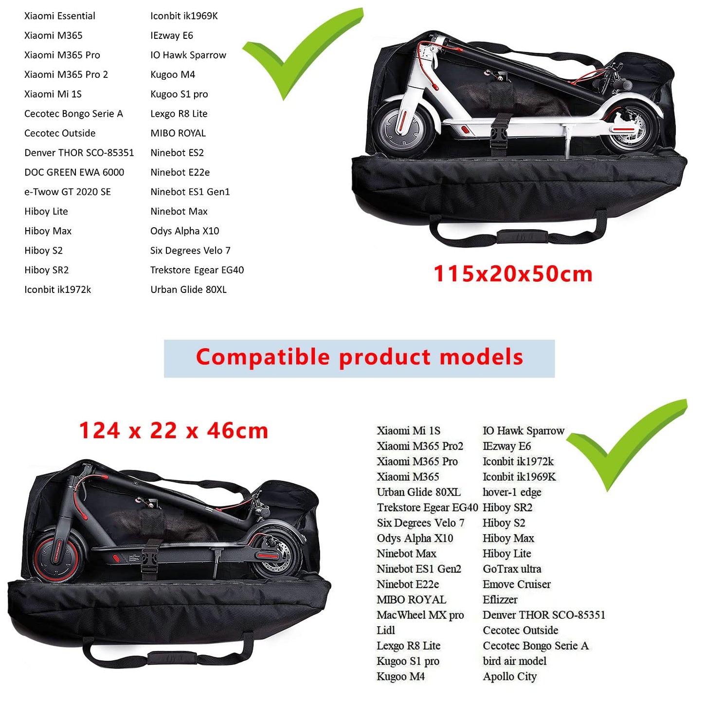 KEKAFU Scooter Bag, 1680D Oxford Full Cover, Foldable design, Fits 4Pro, Ninebot Max G30D, Tear-resistant.