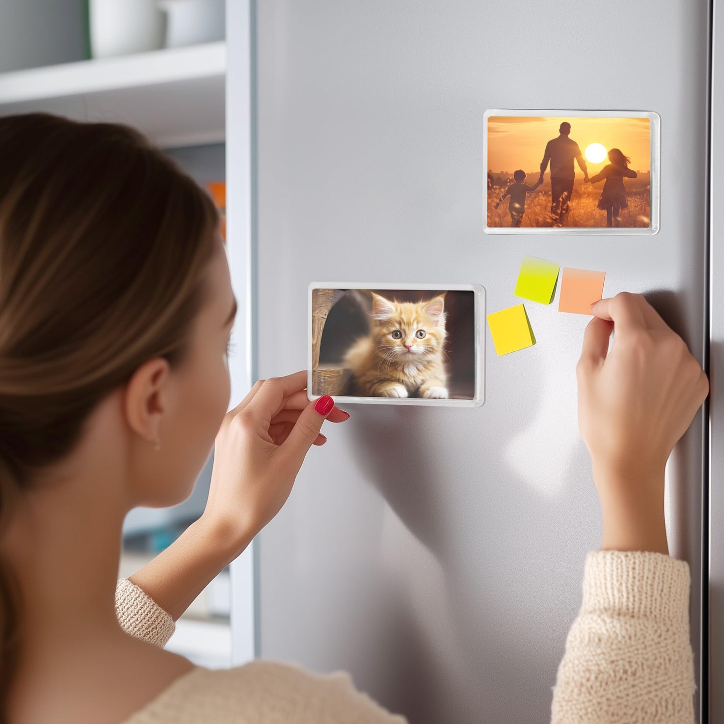 Kurtzy 50 Pack Mini Polaroid Picture Frames Magnetic - 50x Small Photo Magnets - Magnet Picture Frames For 7 x 4.5 cm Photos - Fridge Magnets for Small Pictures - Photo Gifts