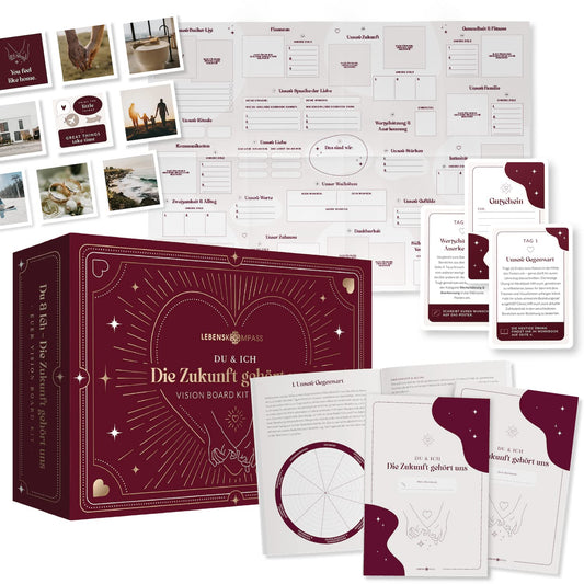 LIFECOMPASS® Vision Board Set & Bucket List for Couples "Our Future" - THE ORIGINAL - Create a shared vision board for your life - for partners and couples, anniversary gift