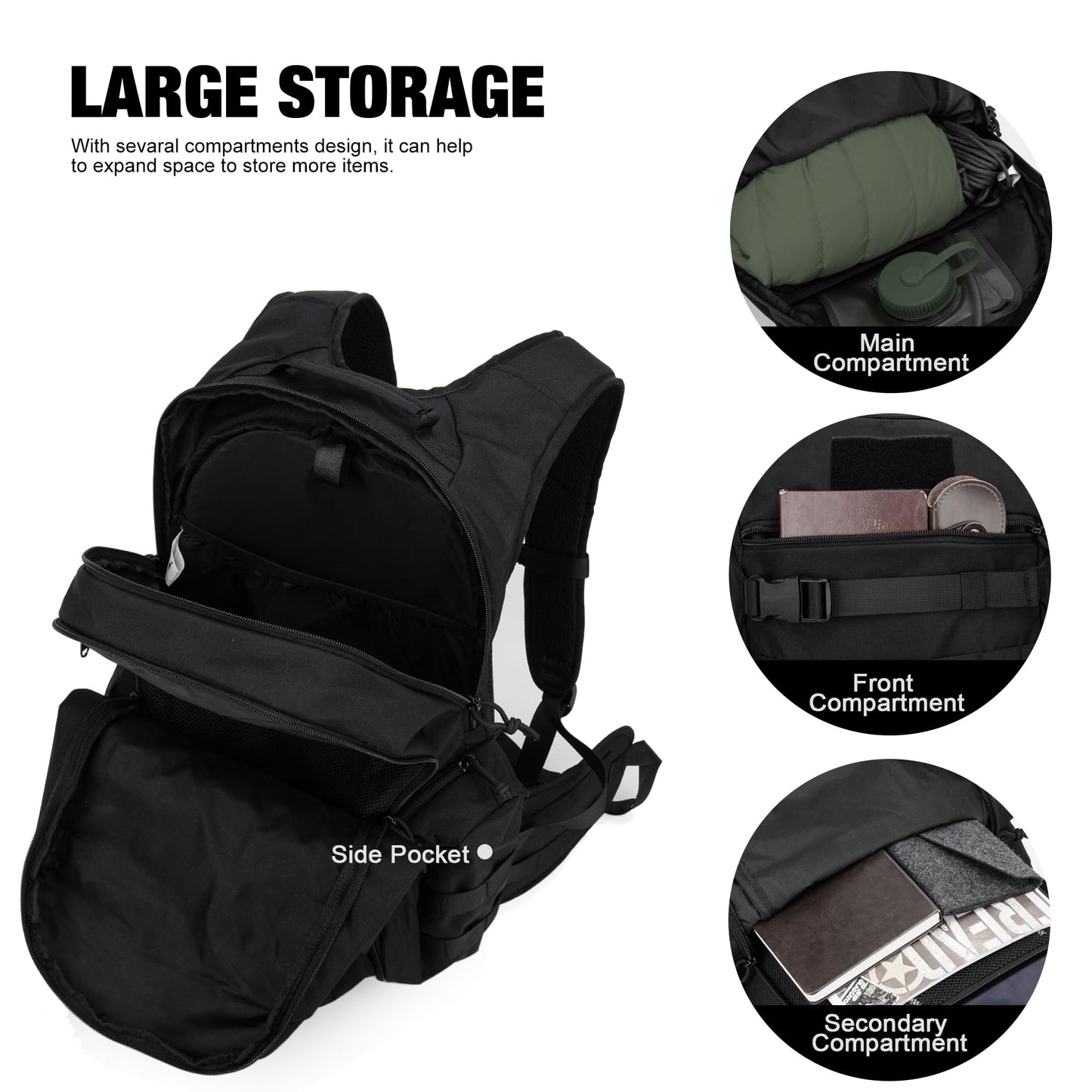 Mardingtop 28L backpack, tactical trekking pack, outdoor hiking backpack for camping, hiking, and traveling.