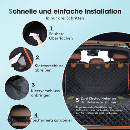 JOEJOY Dog Trunk Liner with Side and Bumper Protection, Universal Waterproof Scratch-Resistant Dog Cargo Liner - Dog Car Trunk Cover