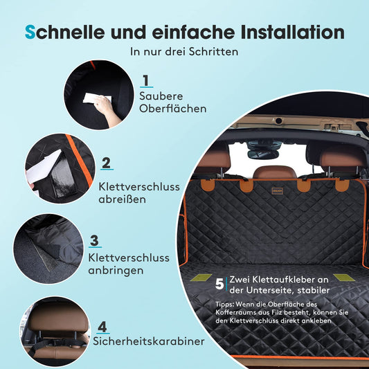 JOEJOY Dog Trunk Liner with Side and Bumper Protection, Universal Waterproof Scratch-Resistant Dog Cargo Liner - Dog Car Trunk Cover