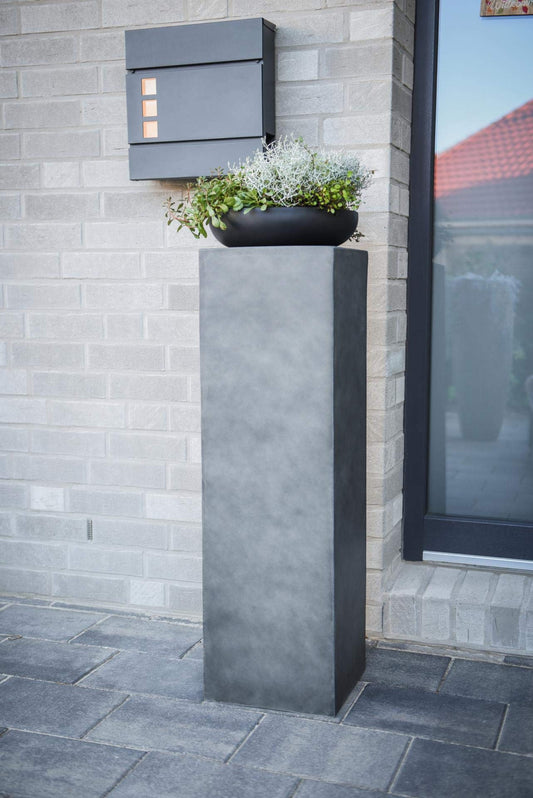 VIVANNO Podium decoration column pillar flower stand fiberglass concrete design anthracite 30x30x100