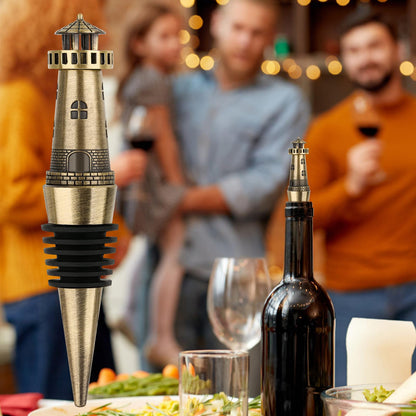 LKKCHER lighthouse wine bottle stopper, lighthouse decor, wine gifts for men and women, wine stopper for wine bottles, Father's Day gift birthday gift, Bronze